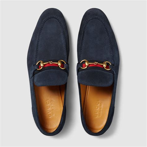 gucci blue suede loafers|Gucci suede horsebit loafer.